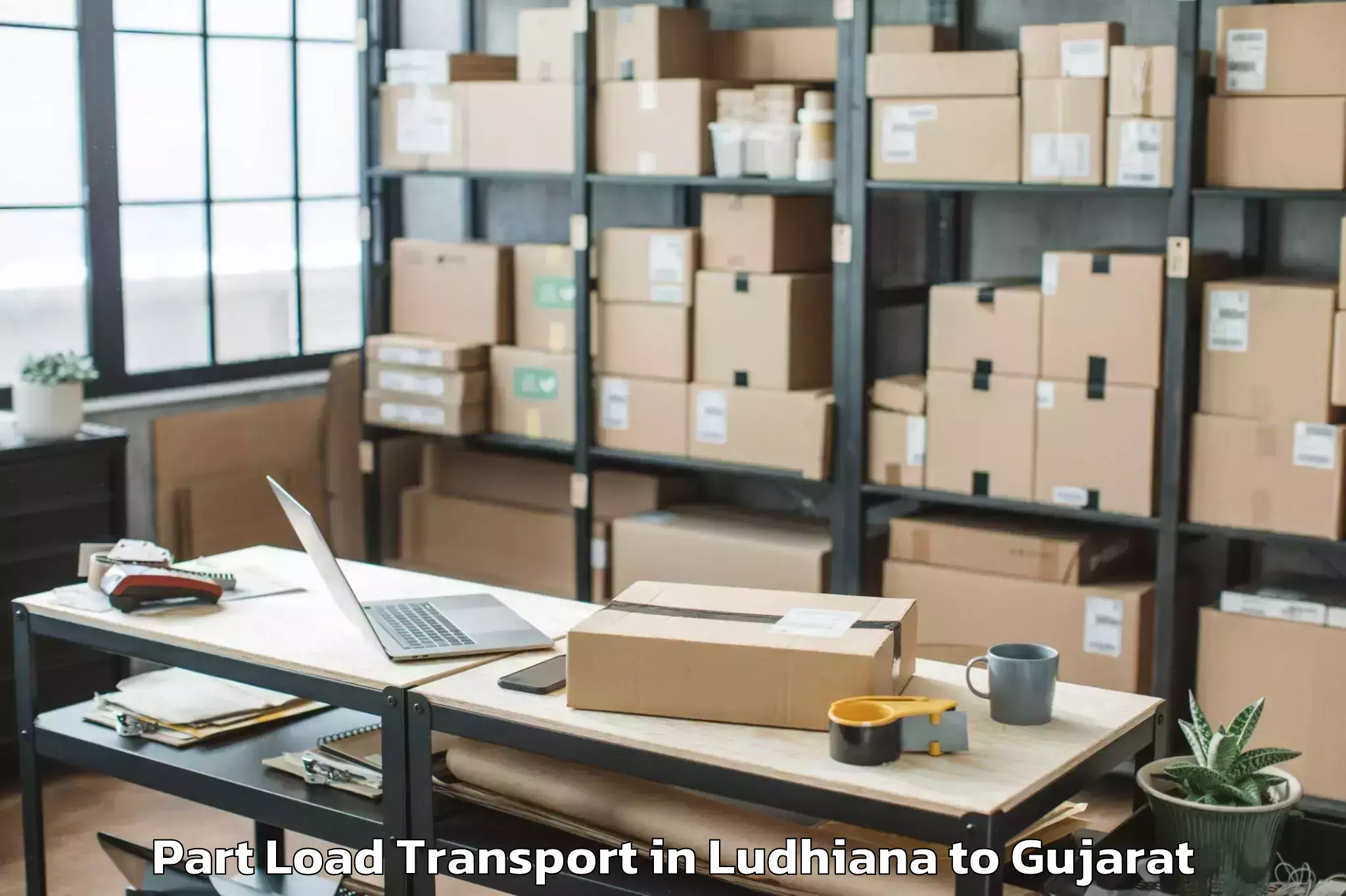 Affordable Ludhiana to Modasa Part Load Transport